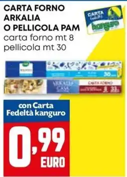Kanguro Carta forno Arkalia o pellicola Pam offerta