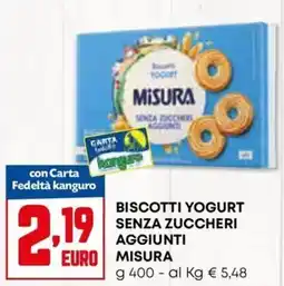Kanguro Biscotti yogurt senza zuccheri aggiunti Misura offerta