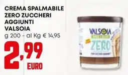 Kanguro Crema spalmabile zero zuccheri aggiunti Valsoia offerta