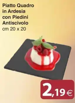 Docks Cash&Carry Piatto Quadro in Ardesia con Piedini Antiscivolo offerta