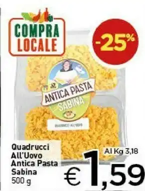 Crai Quadrucci all'uovo antica pasta offerta