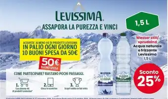 Interspar Acqua naturale o frizzante Levissima offerta