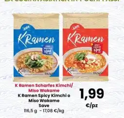 Interspar K Ramen Scharfes Kimchi/Miso Wakame offerta