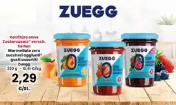 Interspar Marmellate zero zuccheri aggiunti gusti assortiti Zuegg offerta