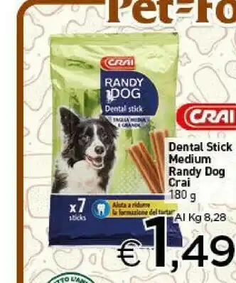 Crai Crai dental stick medium randy dog offerta
