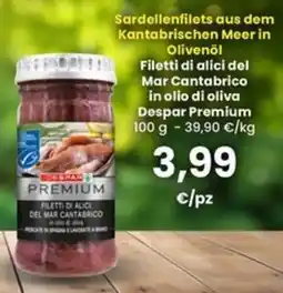 Interspar Filetti di alici del Mar Cantabrico Despar Premium offerta