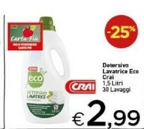 Crai Crai detersivo lavatrice eco offerta