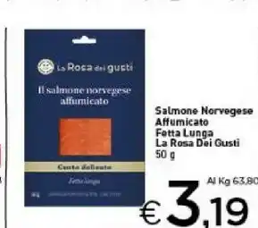 Crai La rosa dei gusti salmone norvegese affumicato fetta lunga offerta
