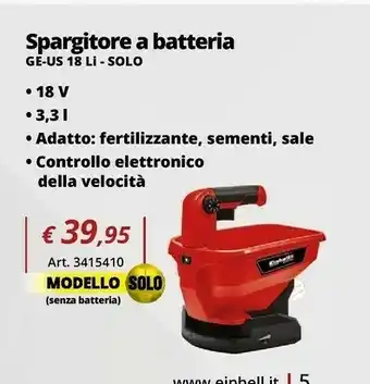 Einhell Spargitore a batteria offerta