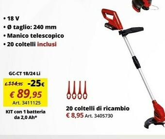 Einhell Einhell kit con 1 batteria offerta