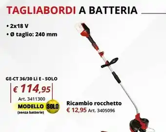 Einhell Einhell tagliabordi a batteria offerta