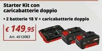 Einhell Einhell starter kit con caricabatterie doppio offerta