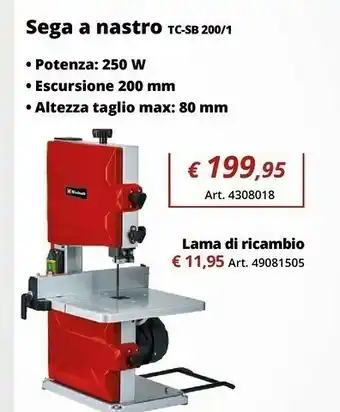 Einhell sega a nastro tc-sb 200/1