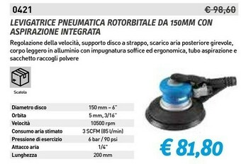 Fervi Levigatrice pneumatica rotorbitale offerta
