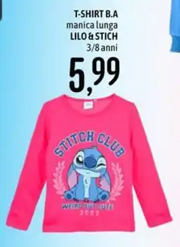 Emisfero T-shirt B.A Manica Lunga Lilo & Stitch offerta
