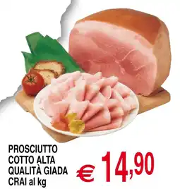 Centro Oceano Prosciutto cotto alta qualità Giada Crai offerta