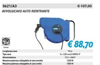 Avvolgicavo auto rientrante