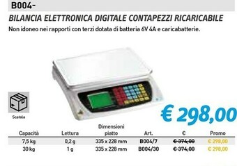Bilancia elettronica digitale contapezzi ricaricabile