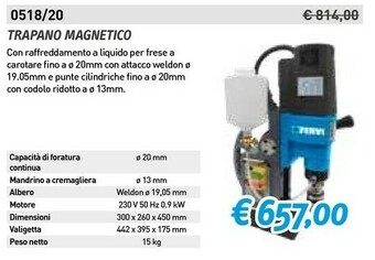 Fervi Trapano magnetico offerta