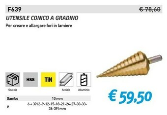 Utensile conico a gradino