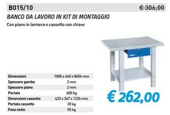 Fervi Banco da lavoro in kit di montaggio offerta