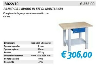 Fervi Banco da lavoro in kit di montaggio offerta