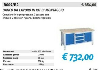 Banco da lavoro in kit di montaggio