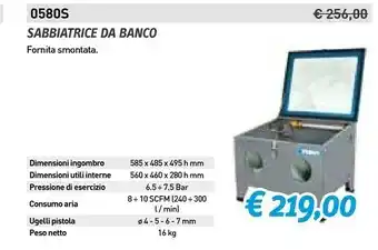 Fervi Sabbiatrice da banco offerta
