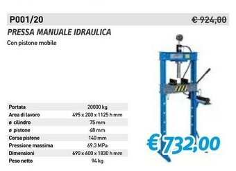 Fervi Pressa manuale idraulica offerta