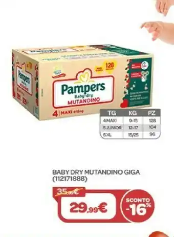 Bimbo Store Baby dry mutandino giga offerta