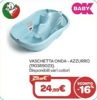 Bimbo Store Ok baby vaschetta onda- azzurro offerta