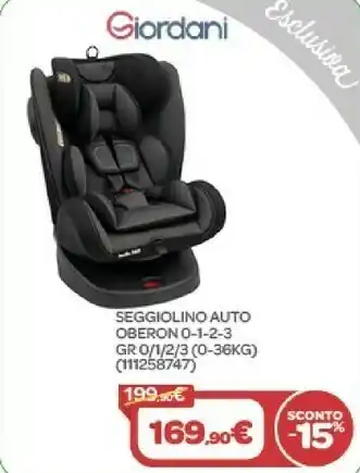 Bimbo Store Seggiolino auto oberon 0-1-2-3 offerta