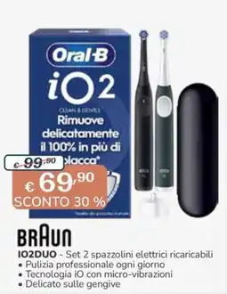 Al Pentolone BRAUN IO2DUO - Set 2 spazzolini elettrici ricaricabili offerta