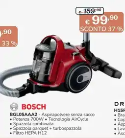 Al Pentolone Bosch Aspirapolvere senza sacco offerta