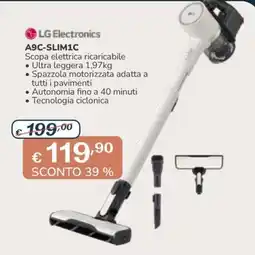 Al Pentolone LG Electronics Scopa elettrica ricaricabile A9C-SLIM1C offerta