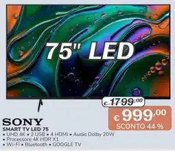 Al Pentolone Sony Smart TV LED 75 offerta