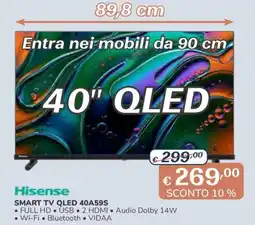 Al Pentolone Hisense SMART TV QLED 40A59S offerta