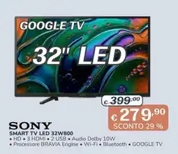 Al Pentolone Sony Smart TV LED 32W800 offerta