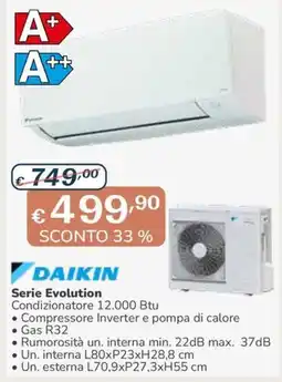 Al Pentolone Daikin Serie Evolution Condizionatore 12.000 Btu offerta