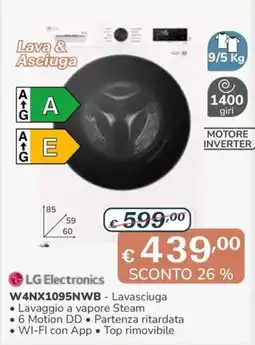 Al Pentolone LG Electronics W4NX1095NWB - Lavasciuga offerta