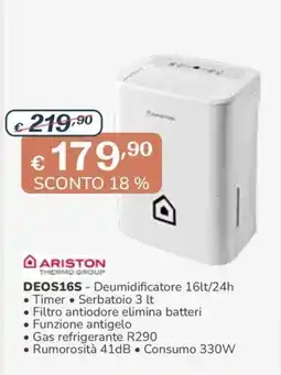 Al Pentolone Ariston Deumidificatore 16lt/24h offerta