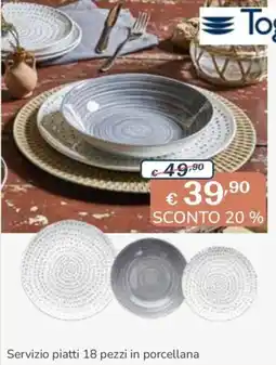 Al Pentolone Tog Servizio piatti 18 pezzi in porcellana offerta