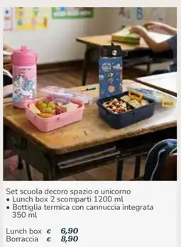 Al Pentolone Set scuola decoro spazio o unicorno offerta