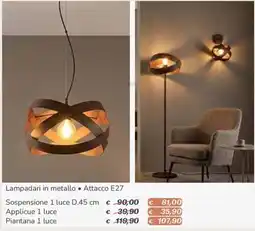 Al Pentolone Lampadari in metallo offerta
