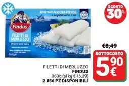 Supermercati Gulliver Filetti di merluzzo Findus offerta