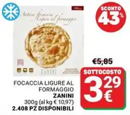 Supermercati Gulliver Focaccia ligure al formaggio Zanini offerta