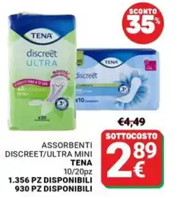 Supermercati Gulliver Assorbenti discreet/ultra mini tena offerta