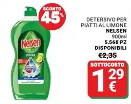 Supermercati Gulliver Detersivo per piatti al limone Nelson offerta