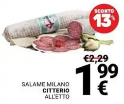 Supermercati Gulliver Salame Milano Citterio all'etto offerta