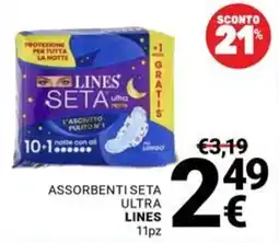 Supermercati Gulliver Assorbenti seta ultra lines offerta